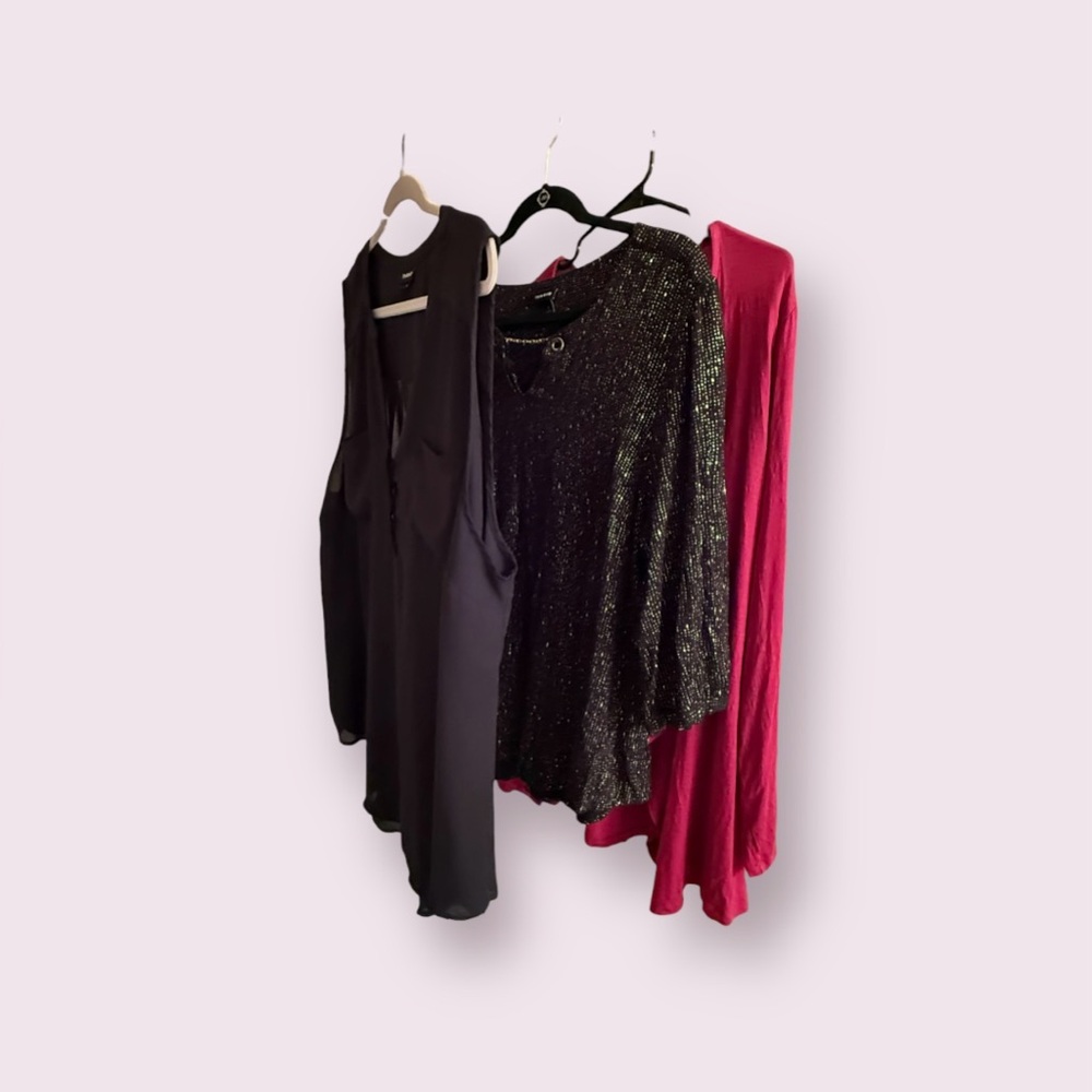 Torrid Size 3 (3X 22/24) Top Lot | Blouses & Open Front Cardigan | 3 Pc